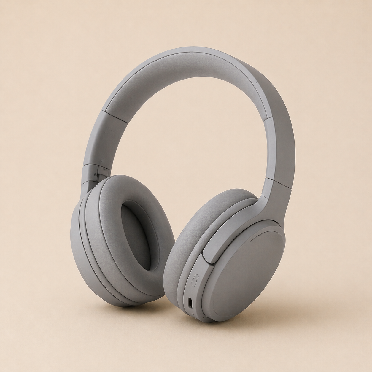 Gray wireless headphones